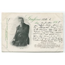 ANTARTIDA 1898 RARISIMA TARJETA POSTAL CIRCULADA DEL EXPEDICIONARIO POLAR FRIDTJOF NANSEN